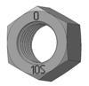 High-strength hex nuts with increased turnkey size for metal structures
