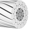 Steel-aluminum wires for overhead power lines with compacted steel and aluminum parts