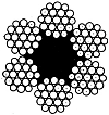 LC-R type rope with an organic core